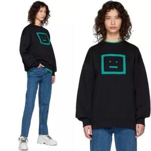 ACNE STUDIOS Black Forba Check Face Sweatshirt